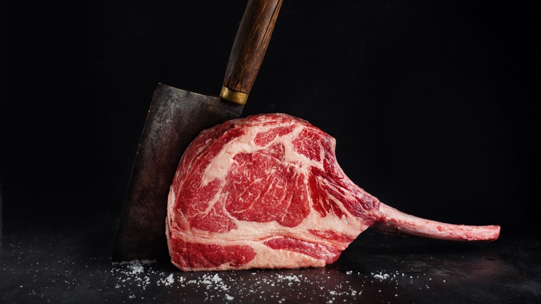 Cut of marbled steak