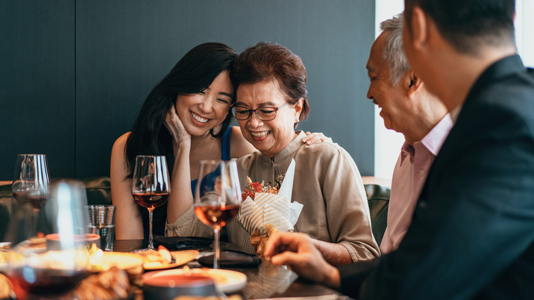 family at restaurant