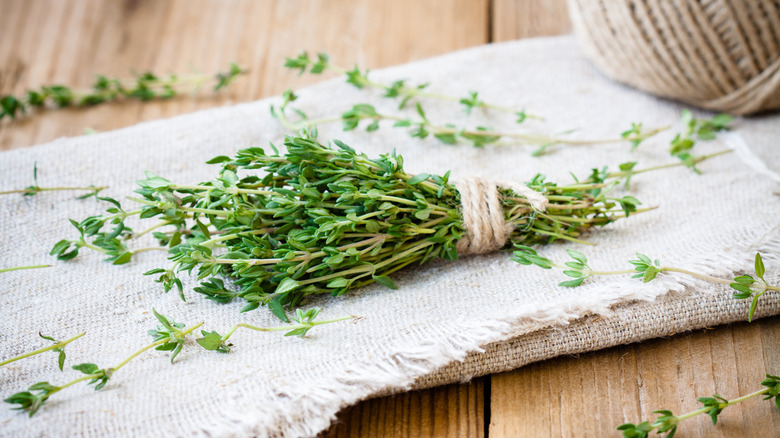 bunch of thyme sprigs