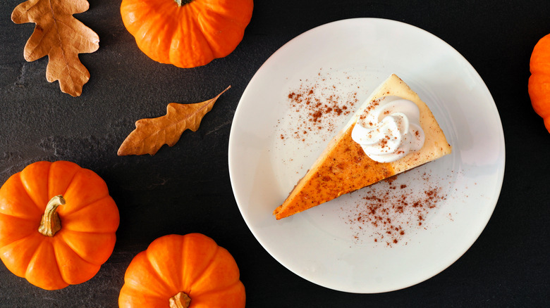 A slice of pumpkin pie