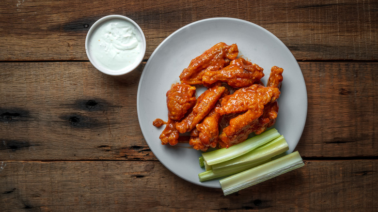 Plate of chicken wings 