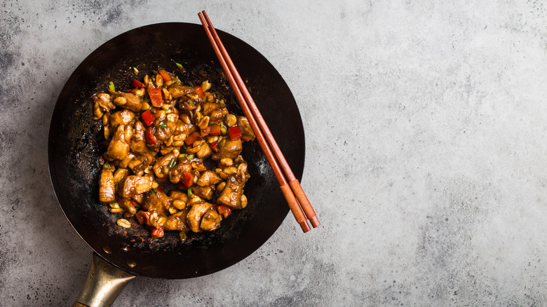 pan of kung pao chicken