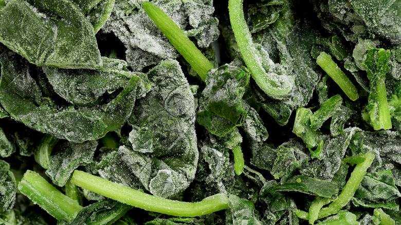 Frozen spinach leaves