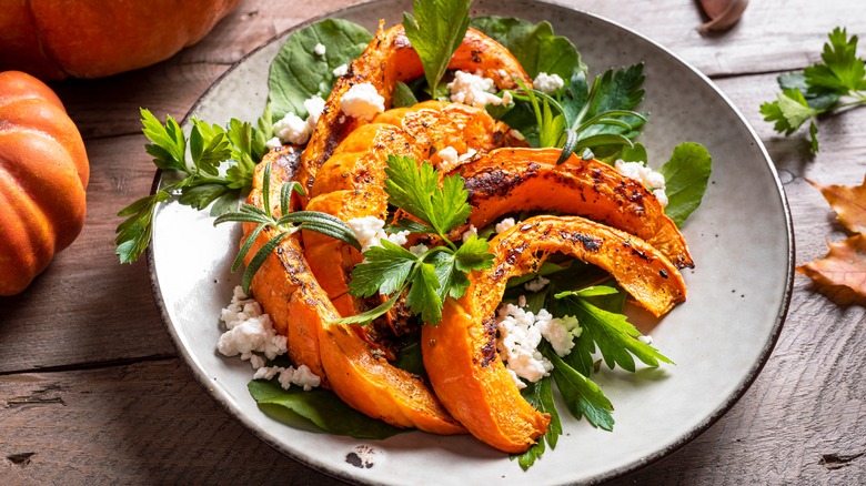 Butternut squash salad with cheese