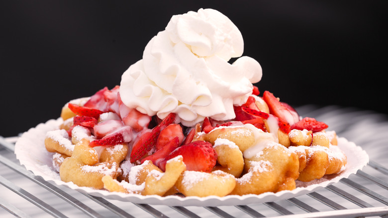 Funnel cake with toppings