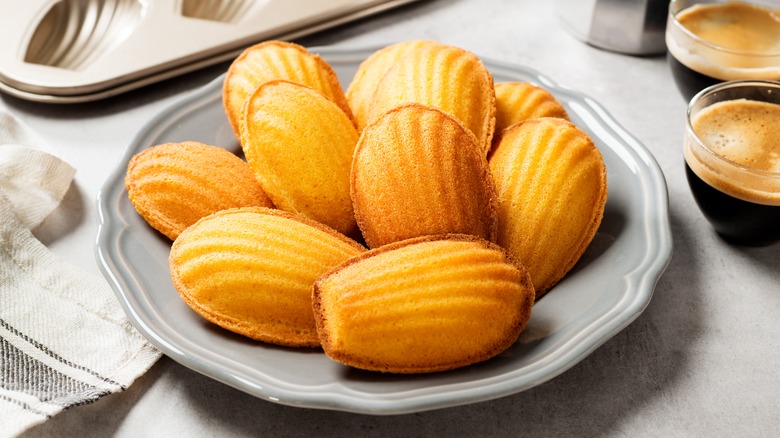 Plate of madeleine cookies