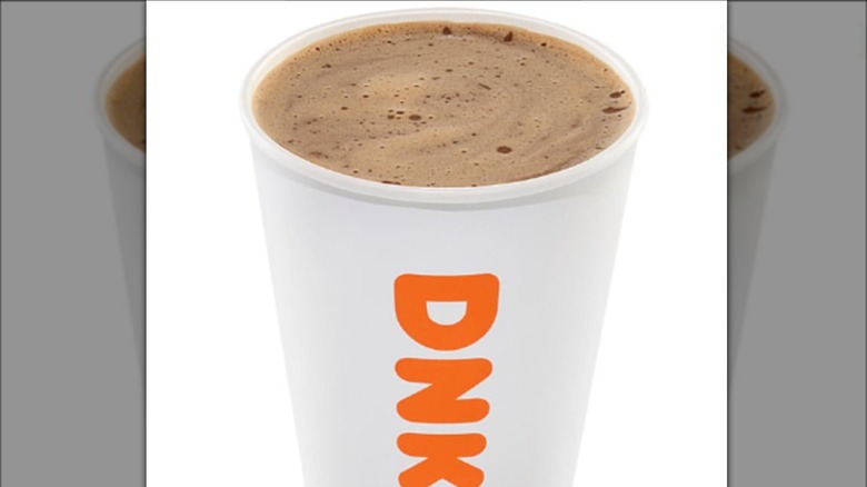 Close-up of a Dunkin' Dunkaccino