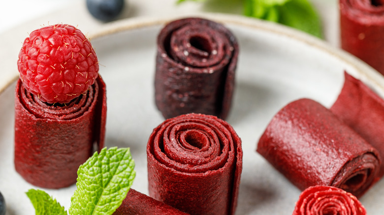 Fruit leathers on a plate