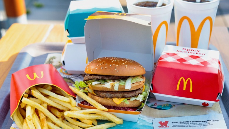 tray of food at mcdonald's