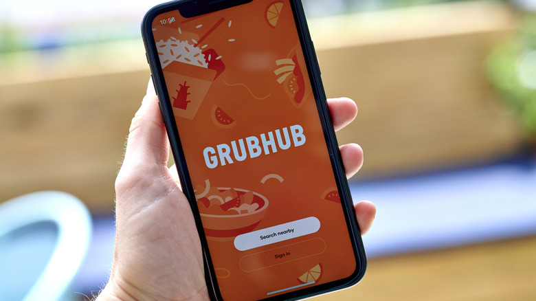 GrubHub app on cell phone 