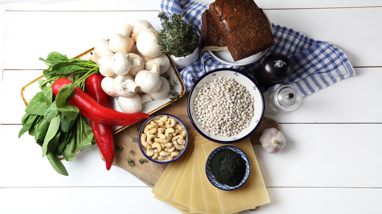 Ingredients for a vegan lasagna