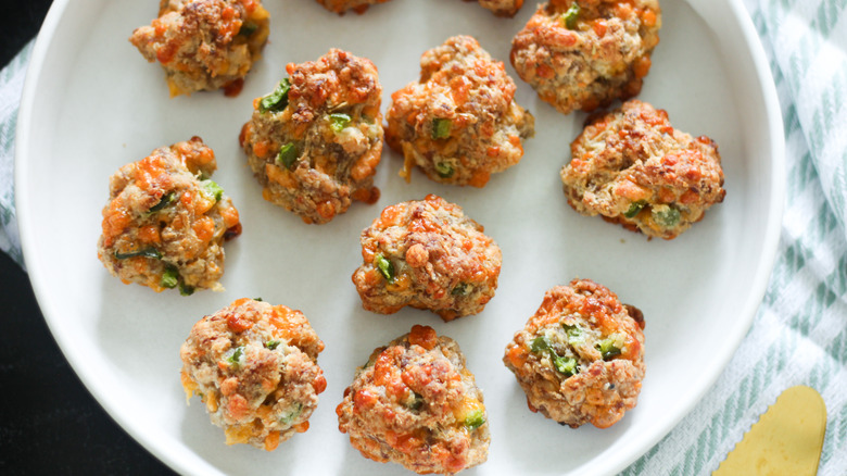 sausage balls in bowl