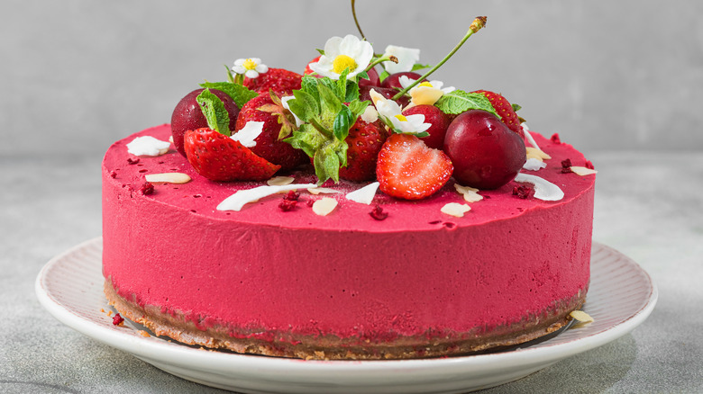 Strawberry and cherry cheesecake