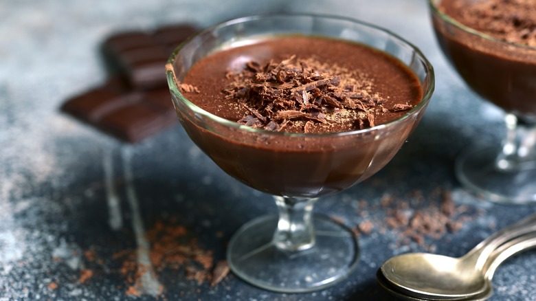 glass of chocolate mousse