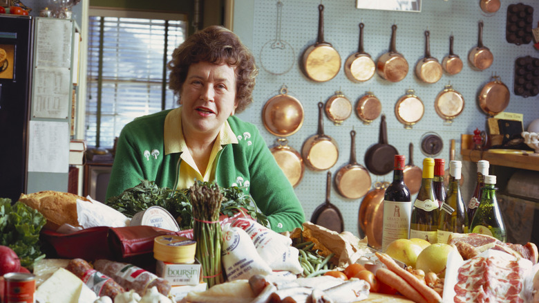 Julia Child in her kitchen