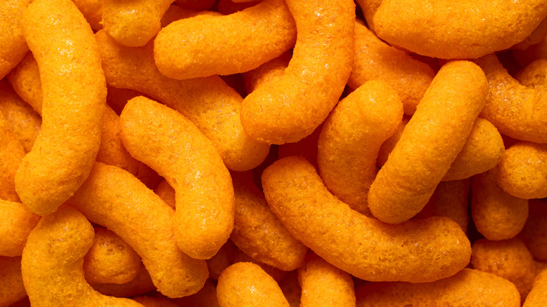 Closeup cheese puffs