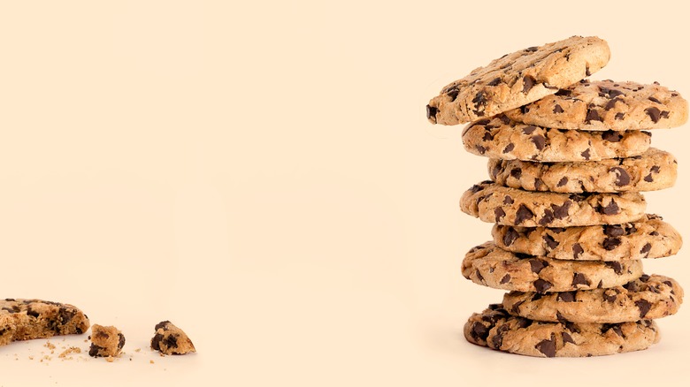 Chocolate chip cookie stack