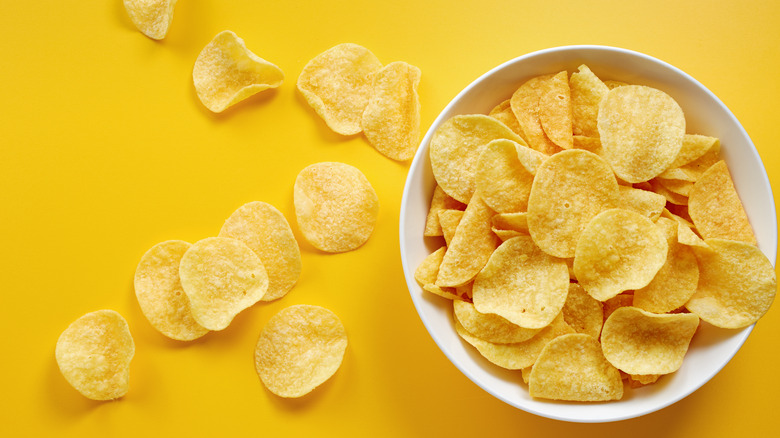 Bowl of potato chips