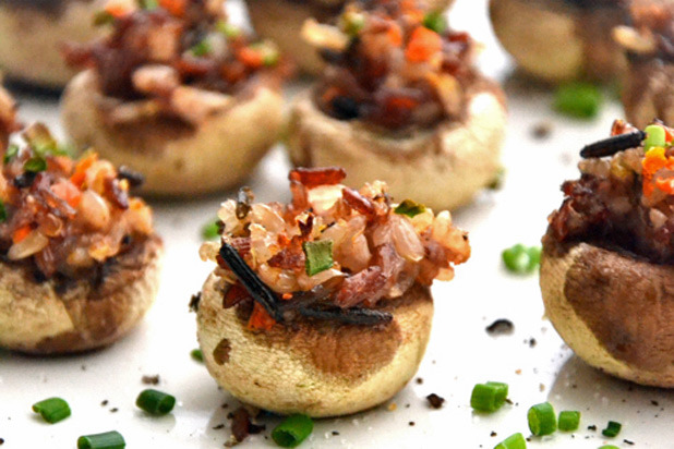 Pine Nut Stuffed Mushrooms