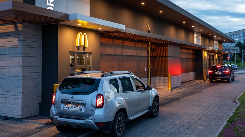 Car in McDonald's drive-thru