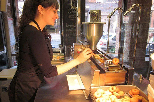 Katie Rosenhouse Making Mini Donuts to Order