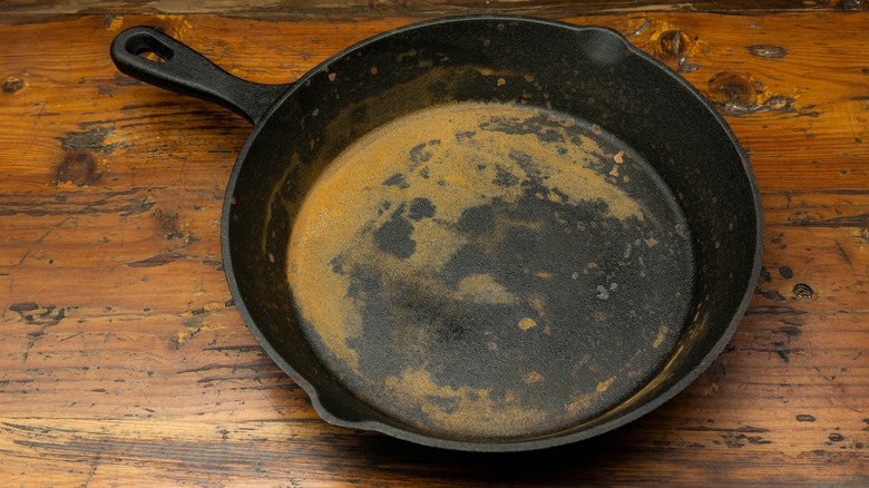 Rusted cast iron skillet