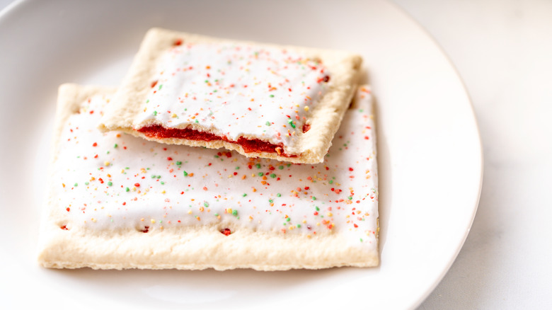 broken pop-tart sitting on top of whole pop-tart