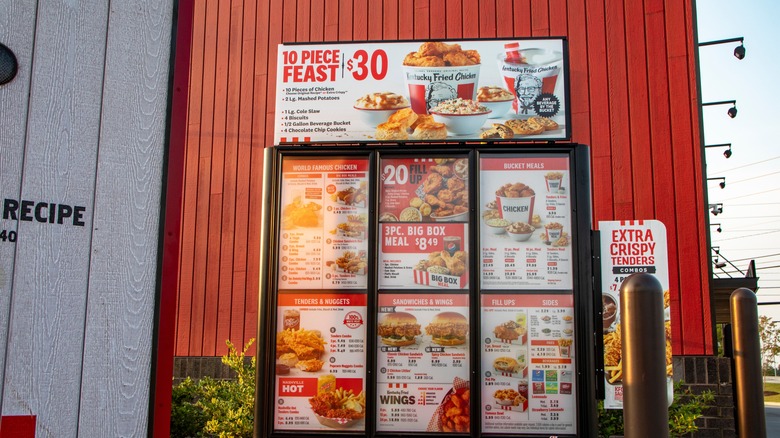 KFC drive-thru menu board