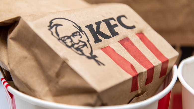 KFC bag in KFC bucket