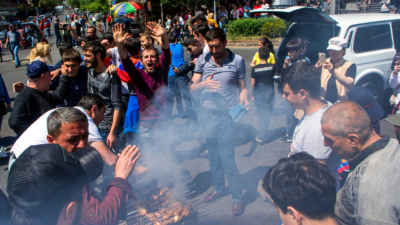 Peaceful protests featuring khorovats