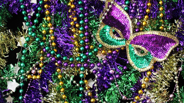 Mardi Gras beads and masks