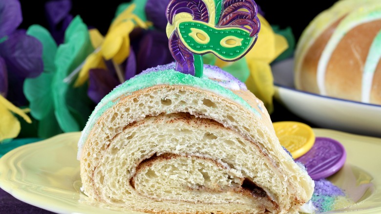 A slice of King Cake