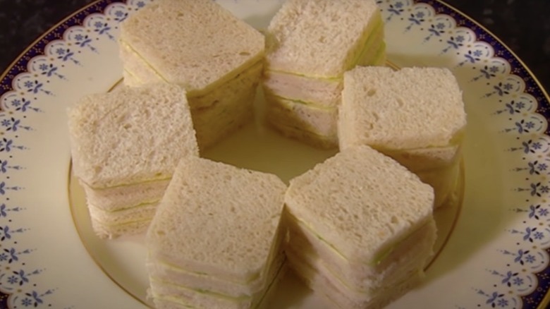 Cucumber sandwiches corners cut off 