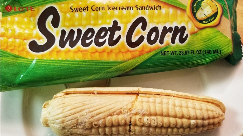 Sweet corn ice cream sandwich