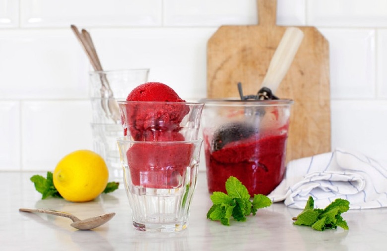 Tart Cherry and Mint Sorbet