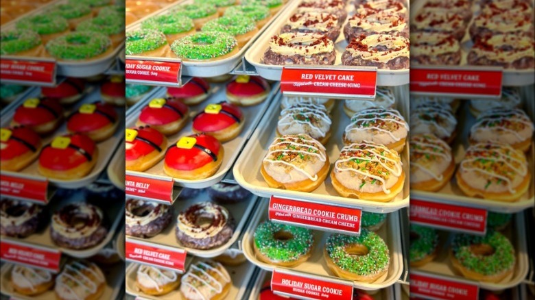 Krispy Kreme holiday doughnut display