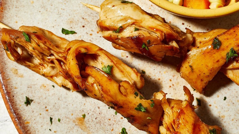 Good Meat cultivated chicken on skewers