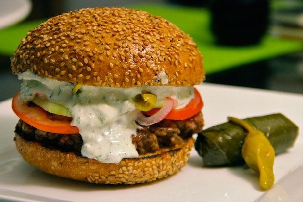 Lamb Burger with Tzatziki