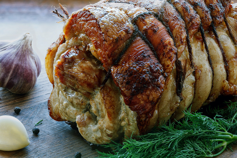 Spicy Sausage and Pine Nut-Stuffed Roast Pork Shoulder