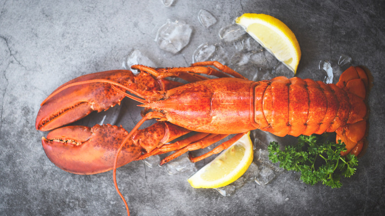 lobster with lemon and parsley