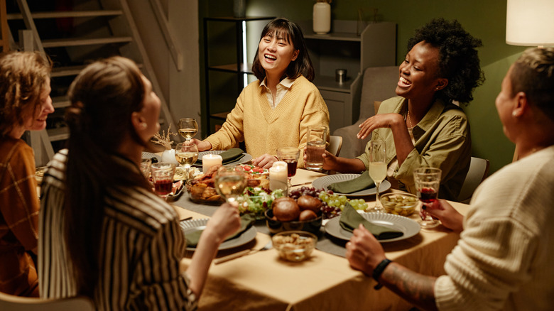 Group of friends enjoying dinner