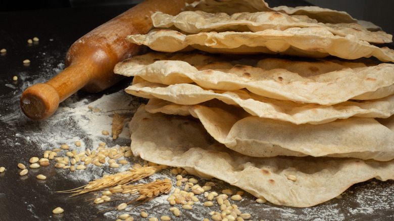 Pile of lavash bread