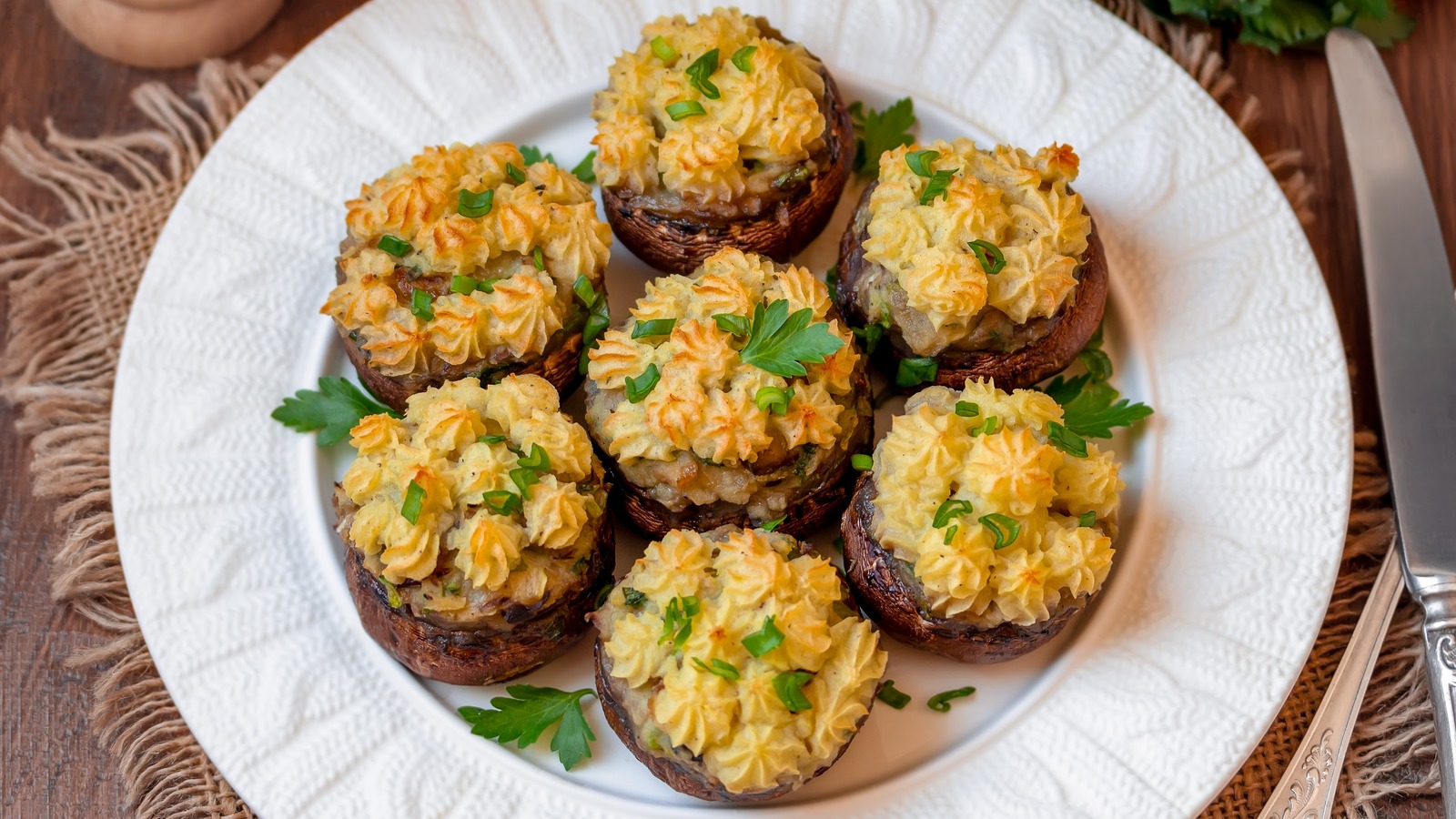 Leftover Mashed Potatoes Were Practically Made For Stuffing Mushrooms