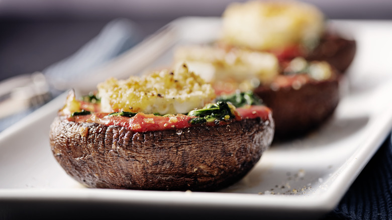 Vegetarian stuffed portobello mushrooms