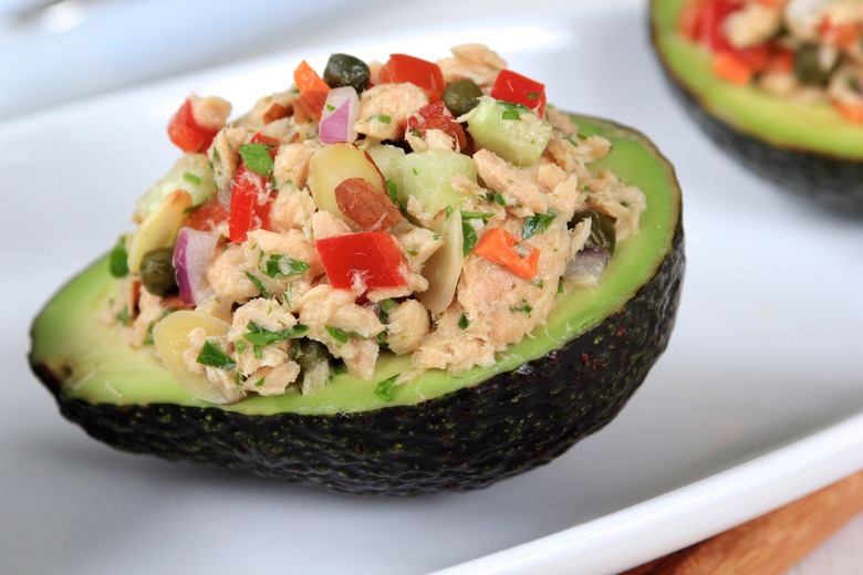 Lemon-Dill Salmon Salad in Avocado Bowls