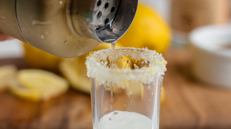 cocktail shaker and shot glass