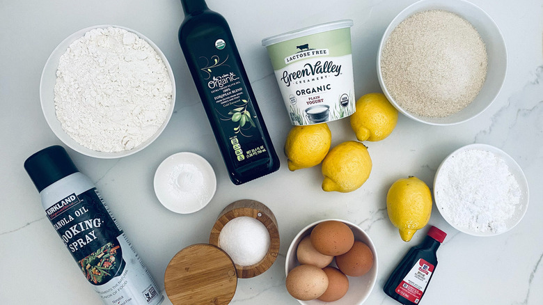 ingredients for lemon olive oil cake