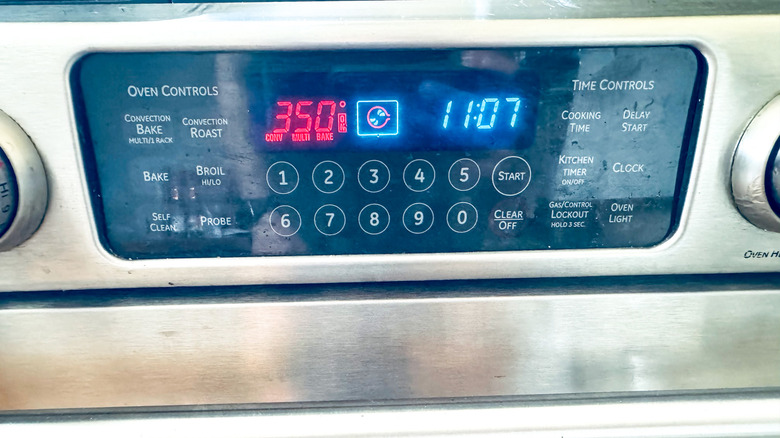 oven preheat setting display