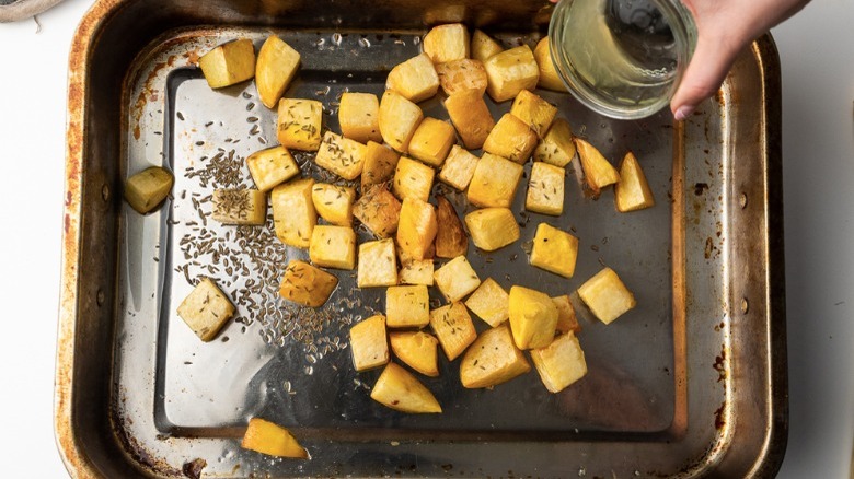 roasted rutabaga dressed with thyme