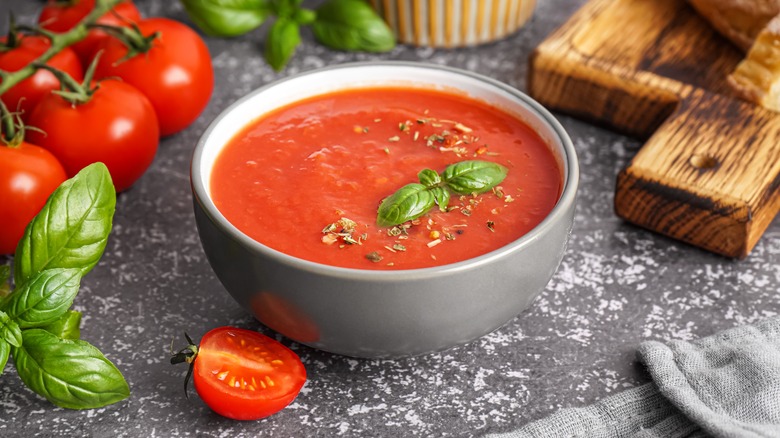 Classic tomato soup grunge background